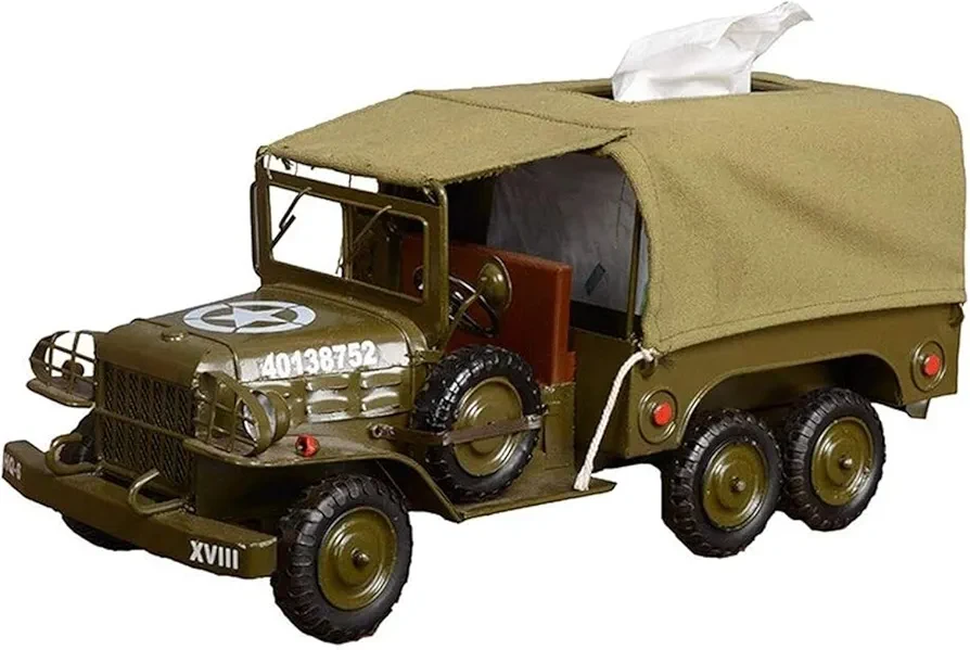 Vintage Military Truck Tissue Box Holder