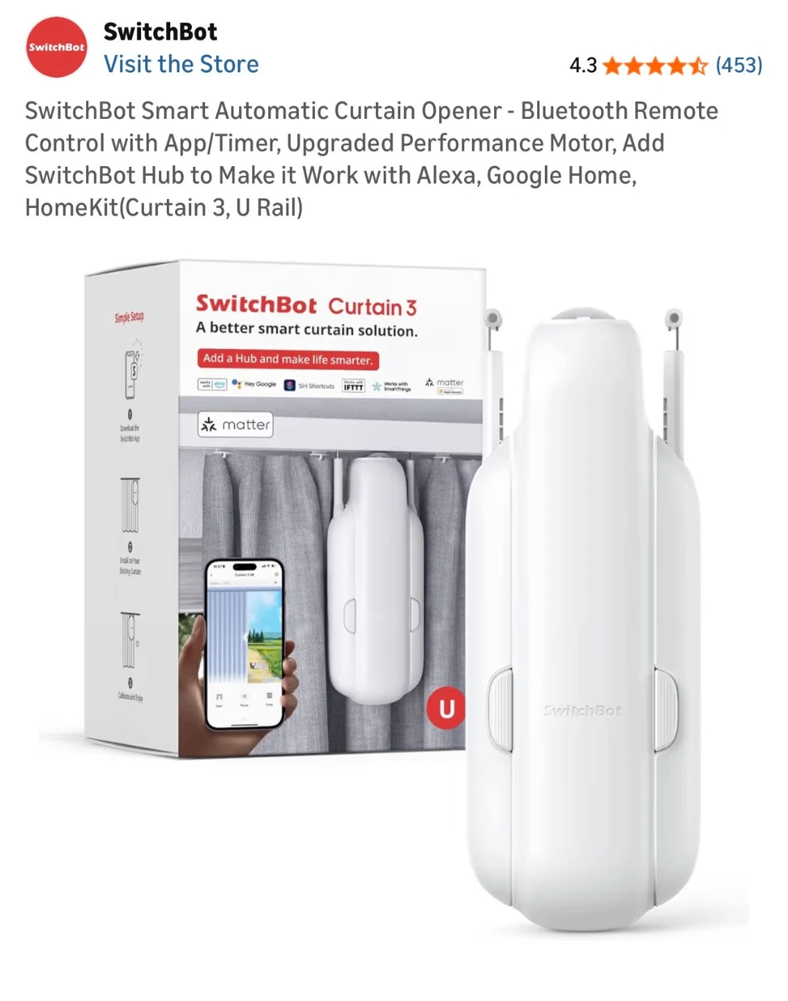 Switchbot Smart Automatic Curtain Opener