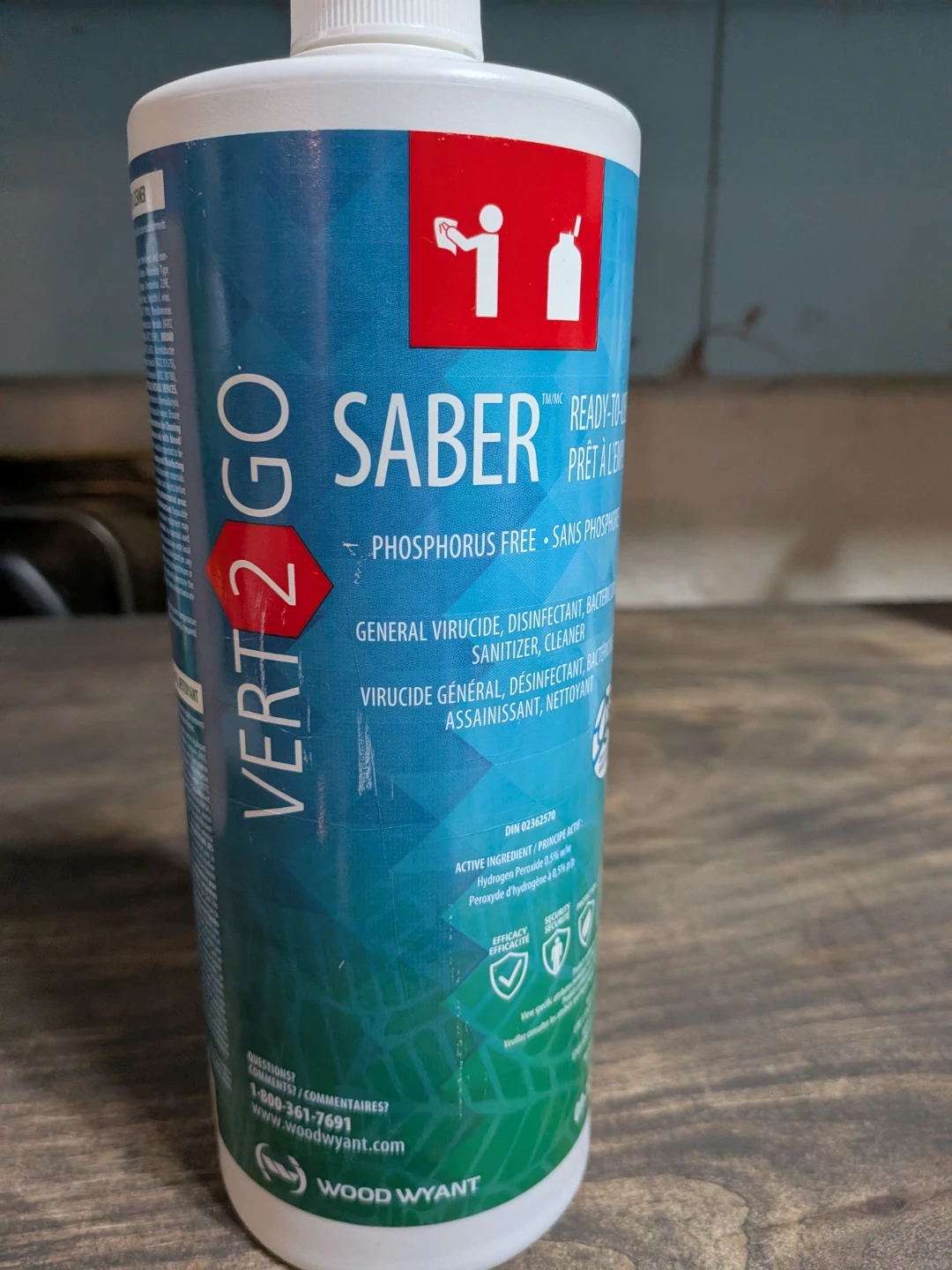 Saber Vert 2 Go Ready-to-Use Disinfectant Cleaner 1L