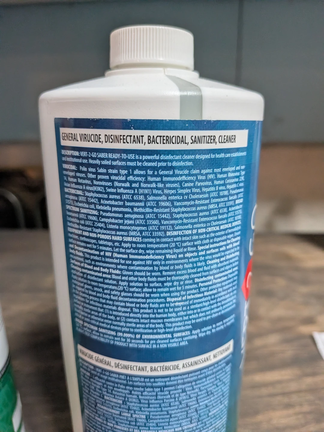 Saber Vert 2 Go Ready-to-Use Disinfectant Cleaner 1L - photo 4