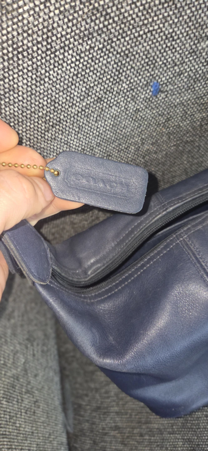 Coach Navy Leather Shoulder Bag
