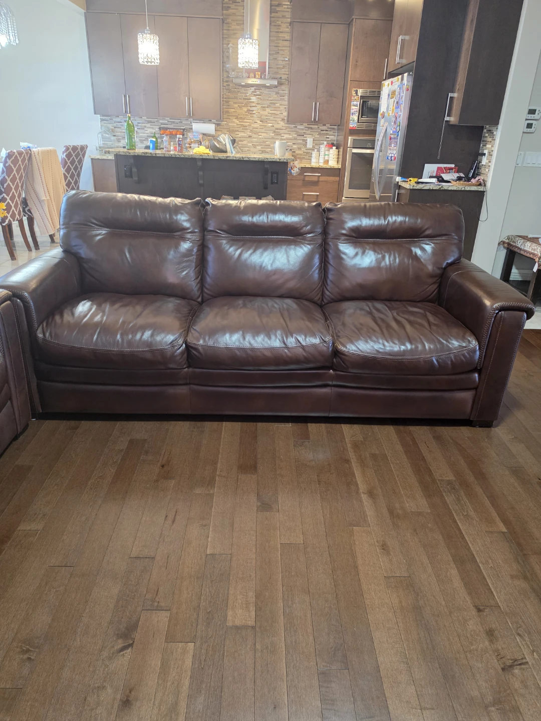 Brown Leather Sofa - photo 4