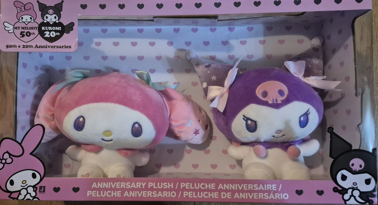 Kuromi and My Melody anniversary plush set