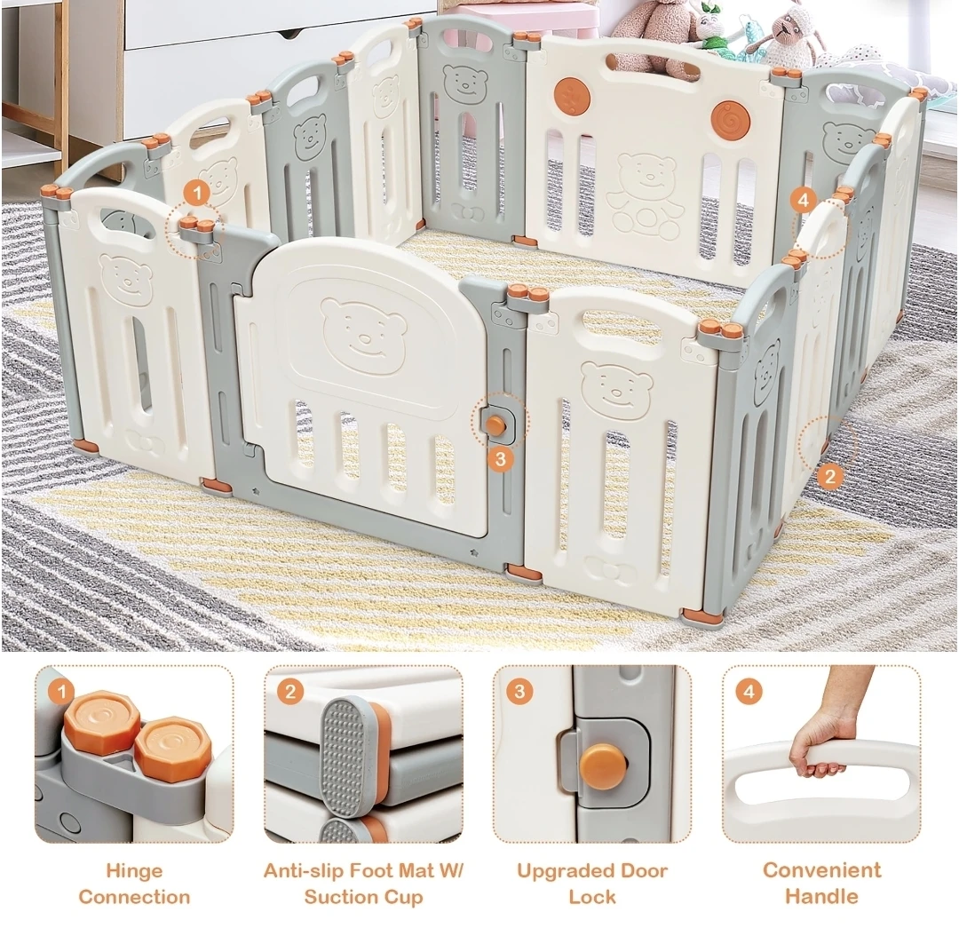 Baby Playpen - Large Folding Play Yard with Door - photo 5