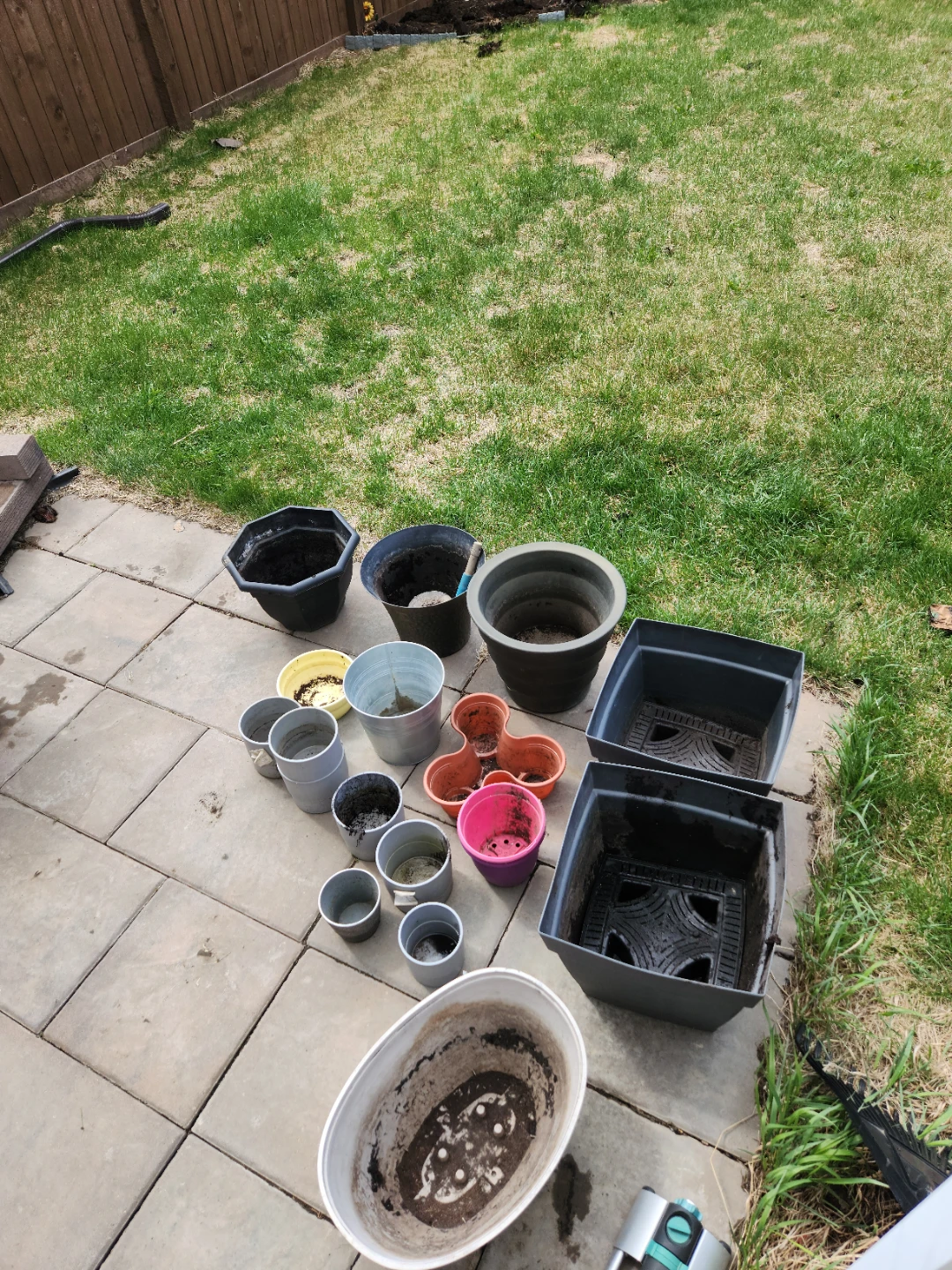 Assorted Black Plastic Planters - photo 2
