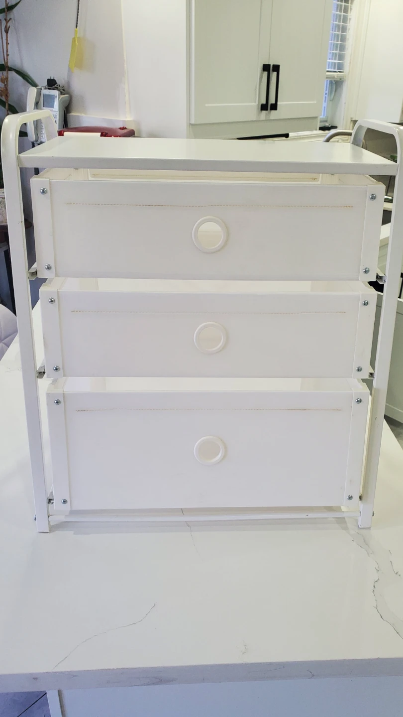 White 3-Drawer Storage Cart