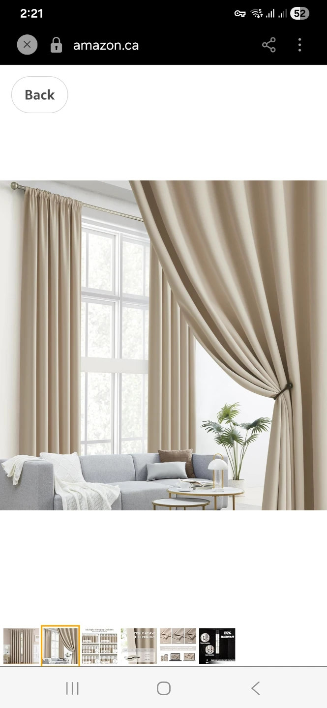 Beige Blackout Curtains (Pair) 2vpanes - photo 3