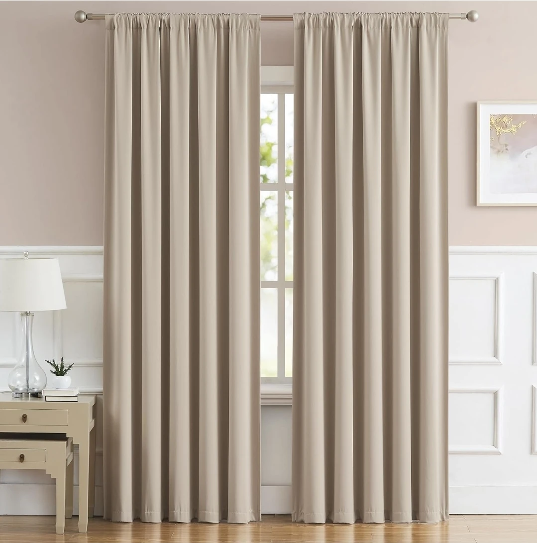 Beige Blackout Curtains (Pair) 2vpanes - photo 4