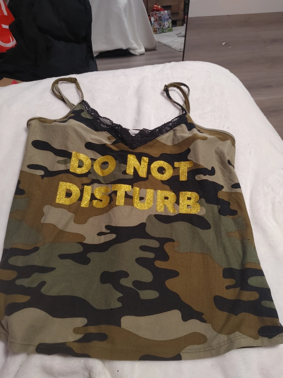 Camo "Do Not Disturb" Cami Top