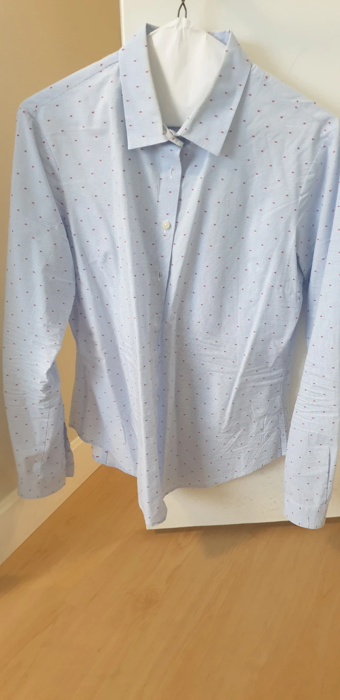 T.M. Lewin Blue Gingham with Red Dots