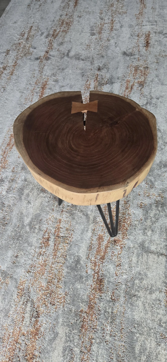 Live Edge Wood Slice Side Table