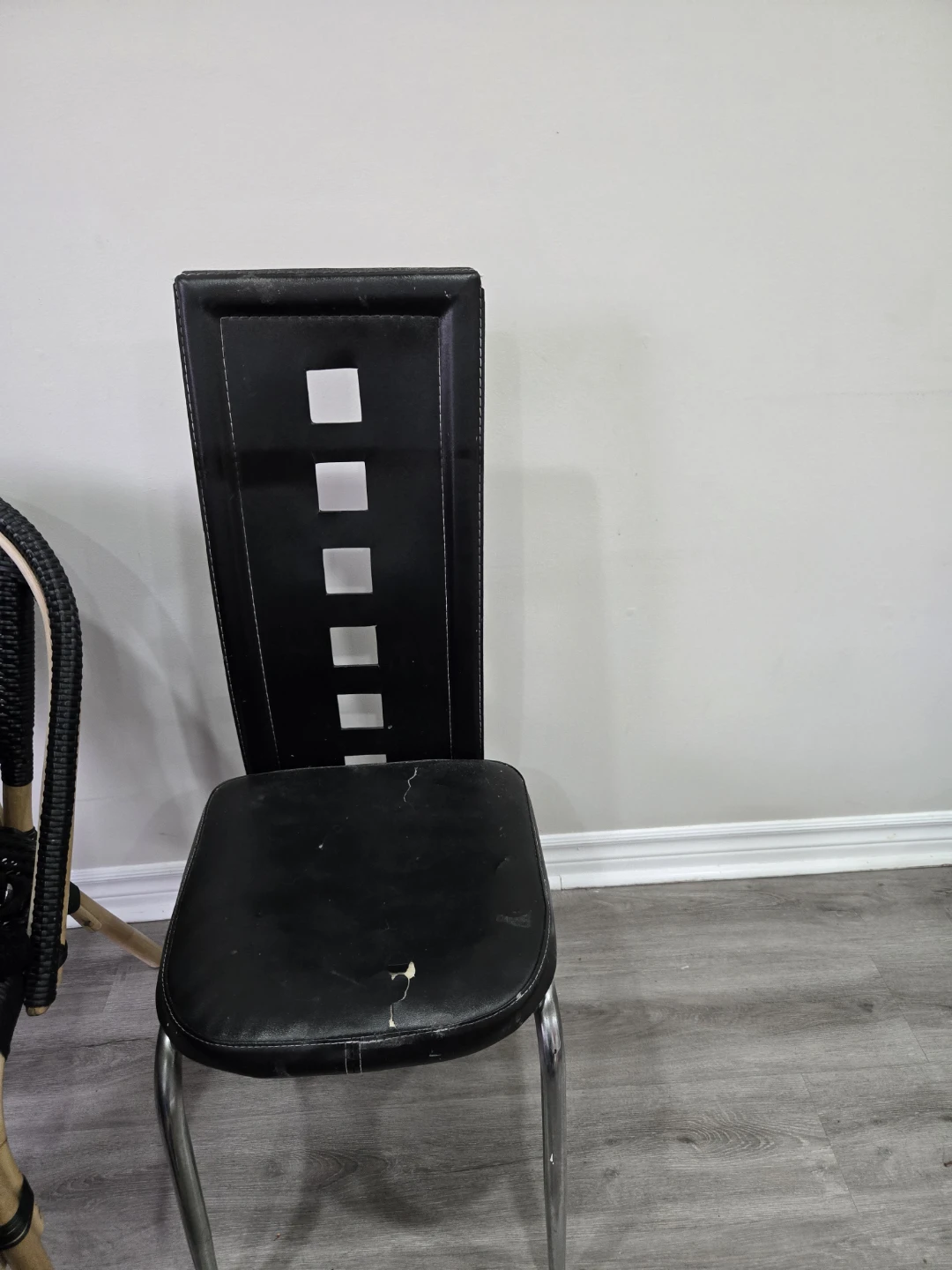 Pair of Black Wicker Bistro Chairs - photo 2