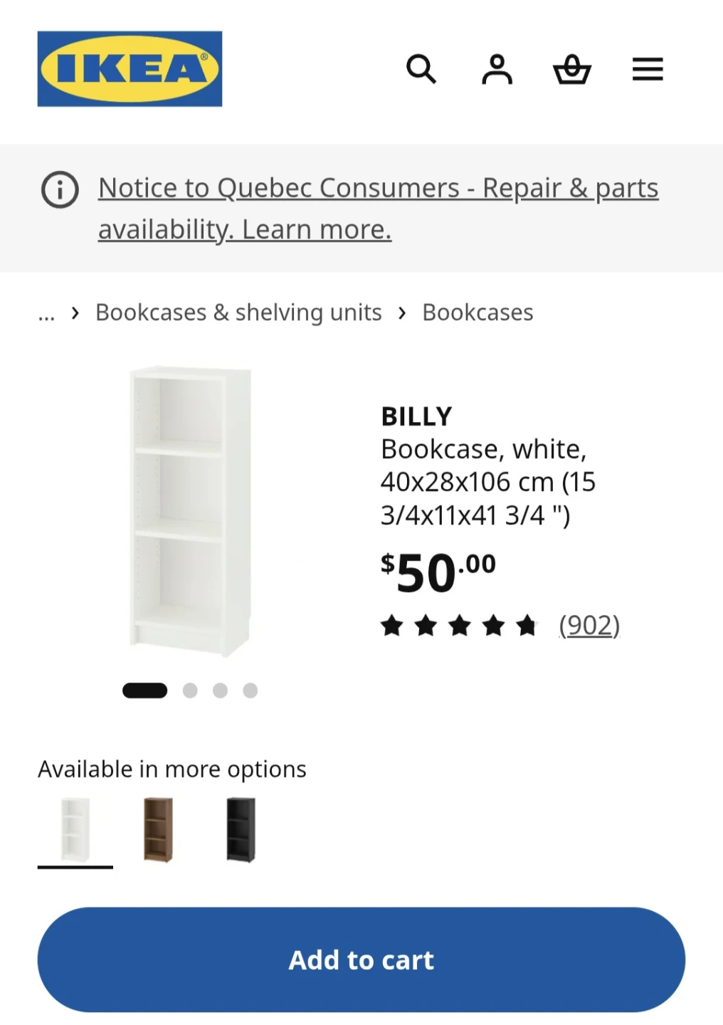 IKEA BILLY Bookcase - White - photo 2