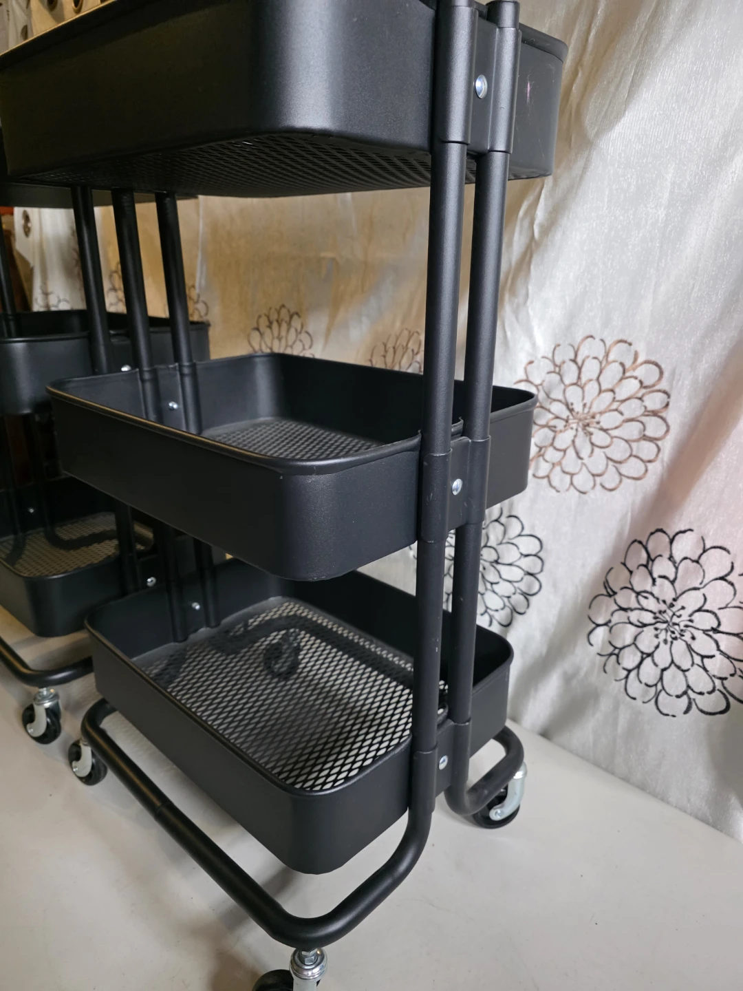 Black 3-Tier Rolling Storage Cart - photo 5
