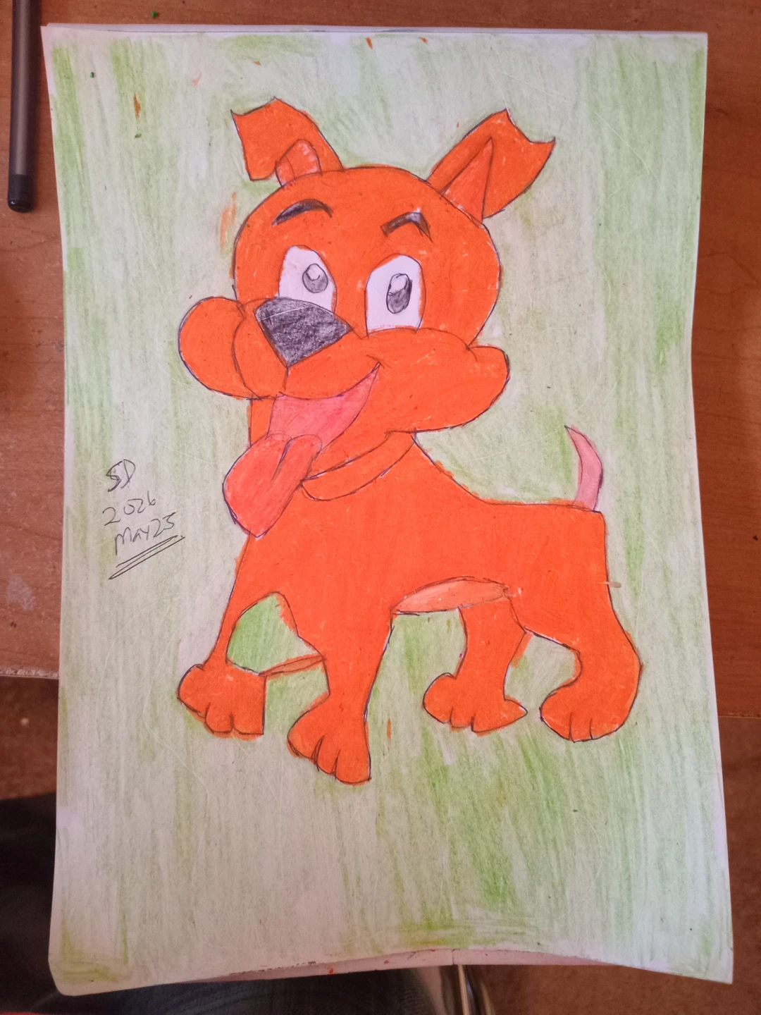 ORANGE DOG WITH LIGHT GREEN BACKGROUND - photo 4
