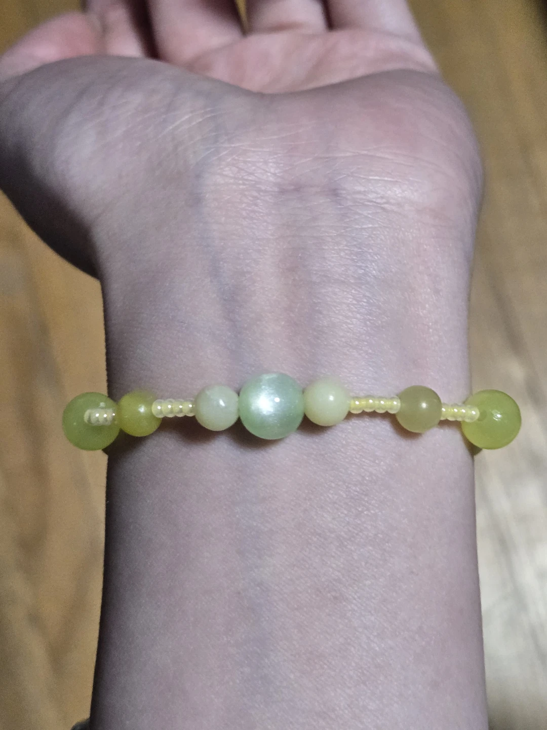 Boho Beaded Bracelet - Olive Green