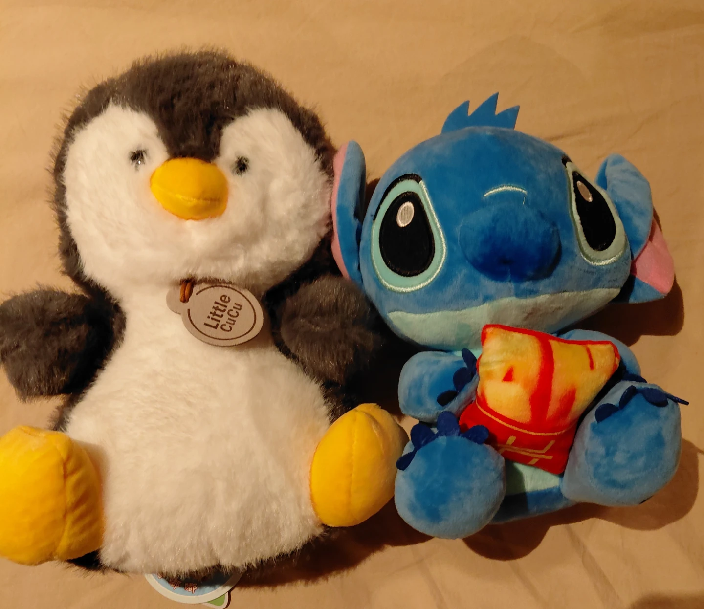 Little CuCu Penguin and Disney Stitch Plush Toys
