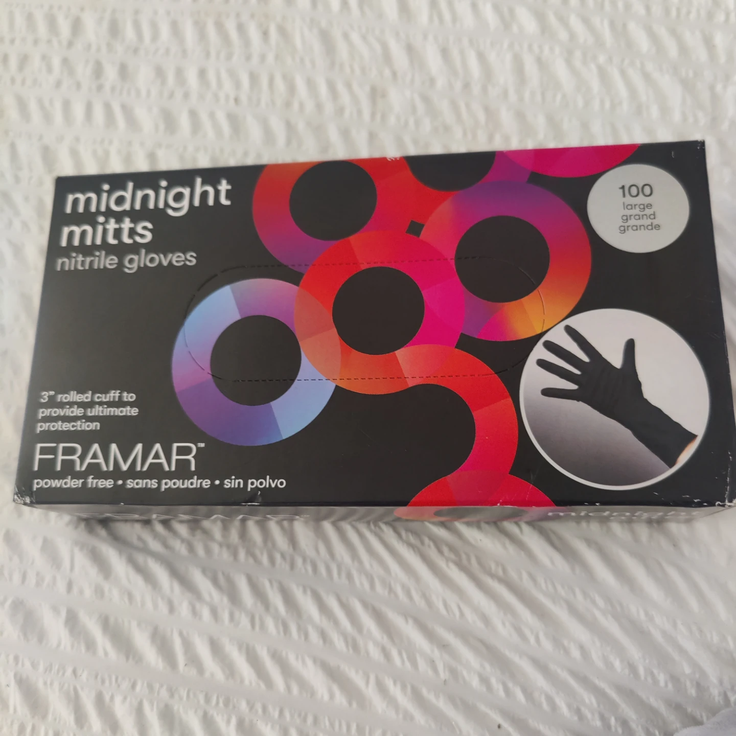 Framar Midnight Mitts Nitrile Gloves, 100 Count, Large