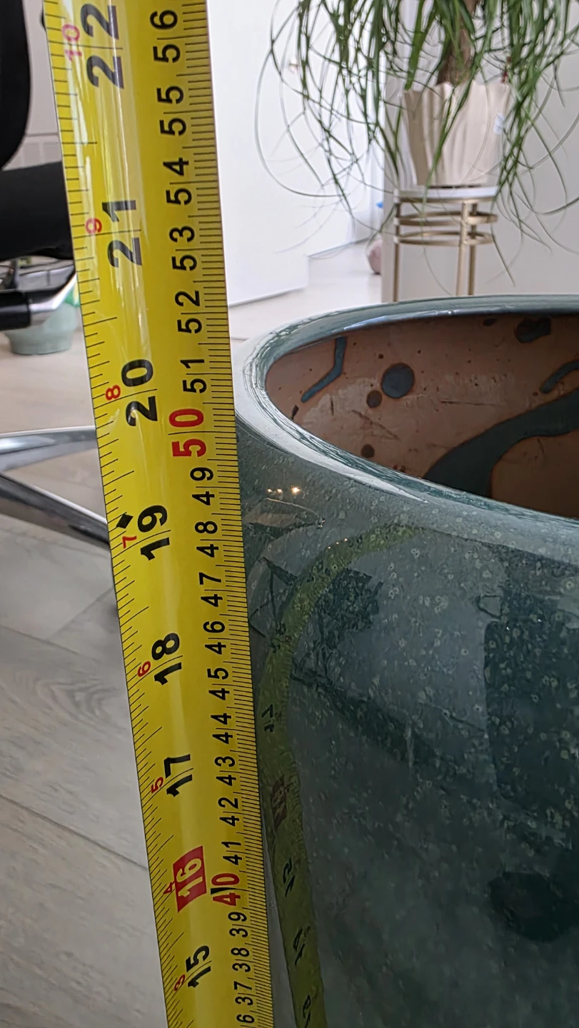 Large Green Decorative Ceramic Planter Pot - photo 2