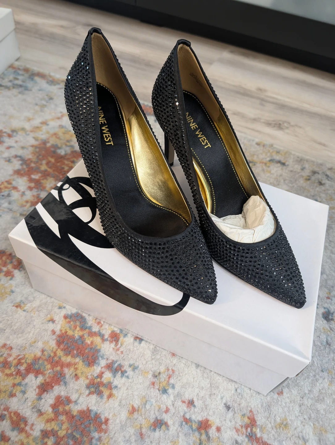 Nine West Black Rhinestone Heels - Size 7 - photo 4