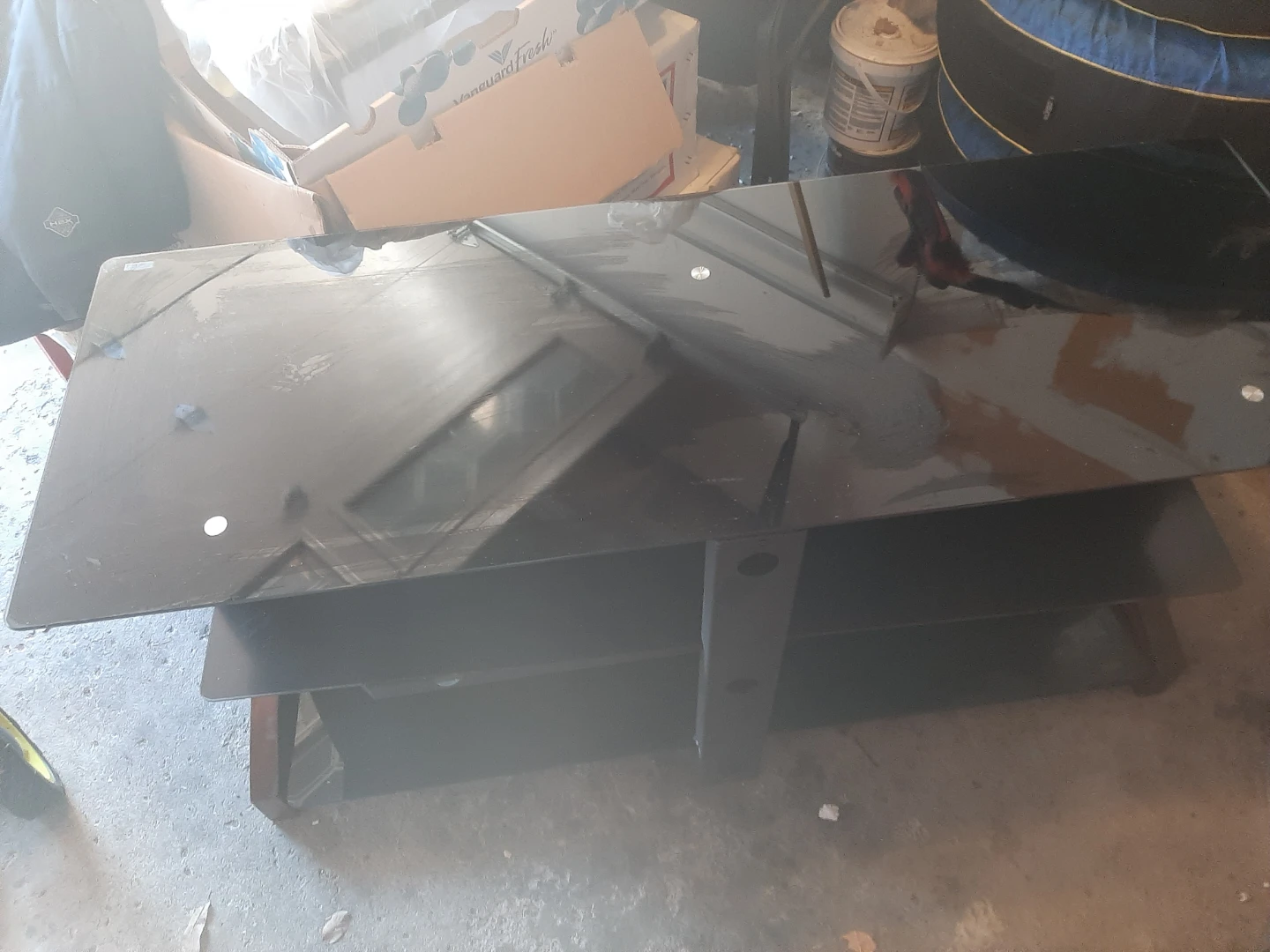 Black Glass TV Stand - photo 2