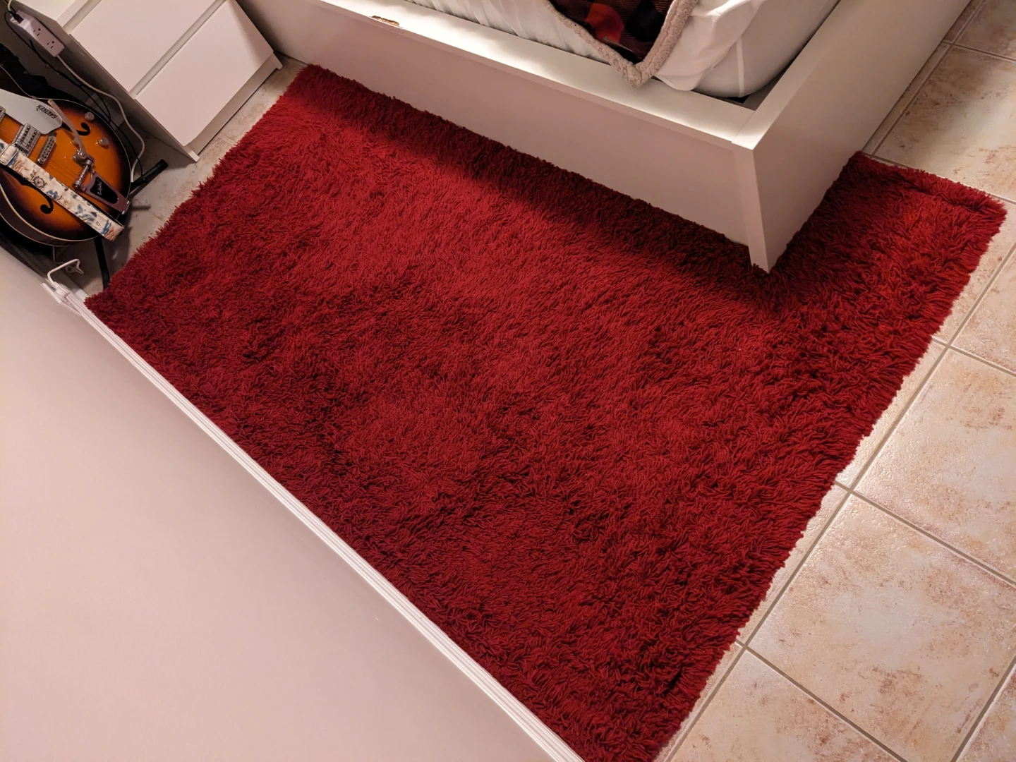 Unique Loom Solo Solid Shag Rug - Cherry Red 4'x6'