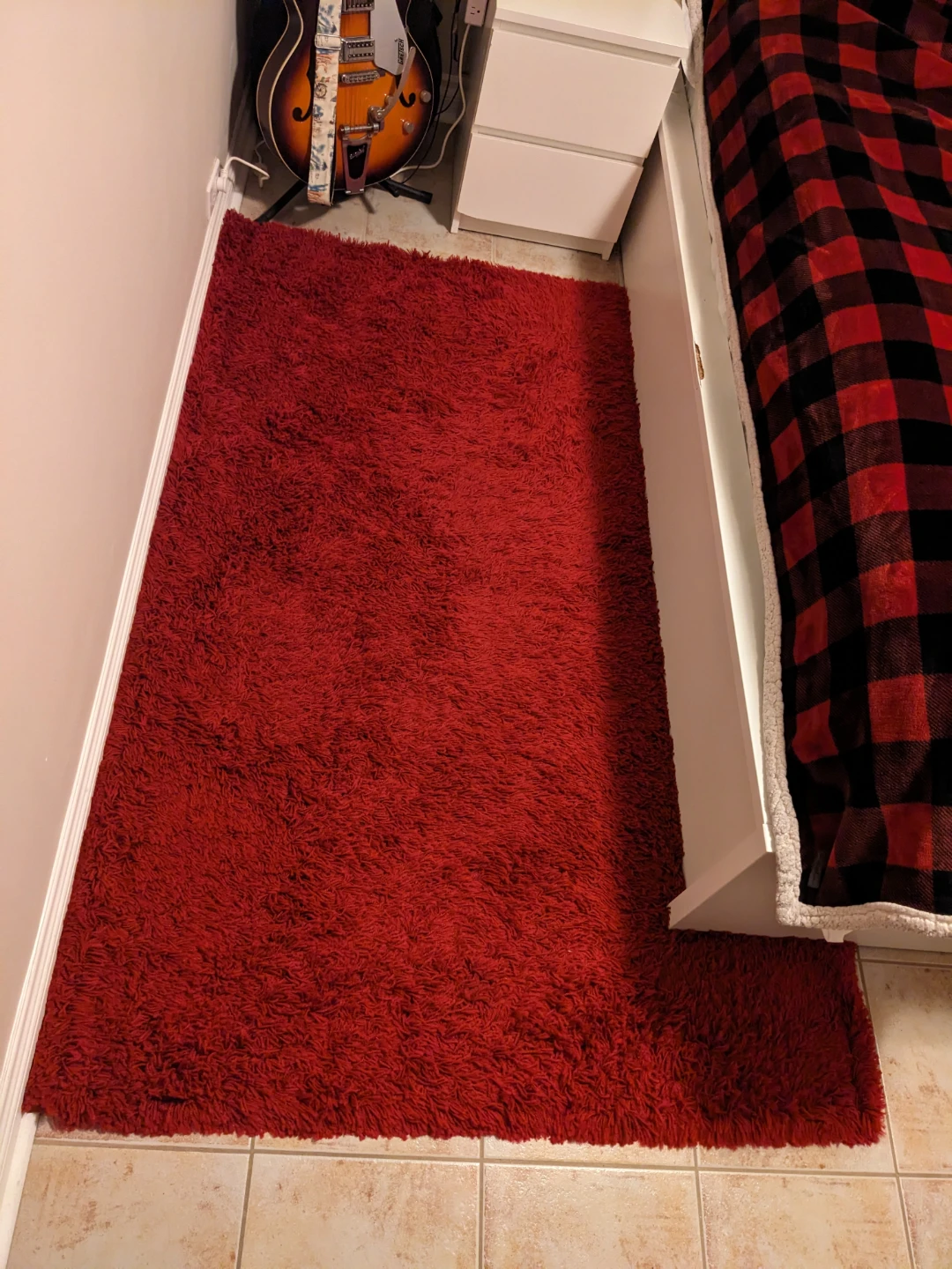 Unique Loom Solo Solid Shag Rug - Cherry Red 4'x6' - photo 2