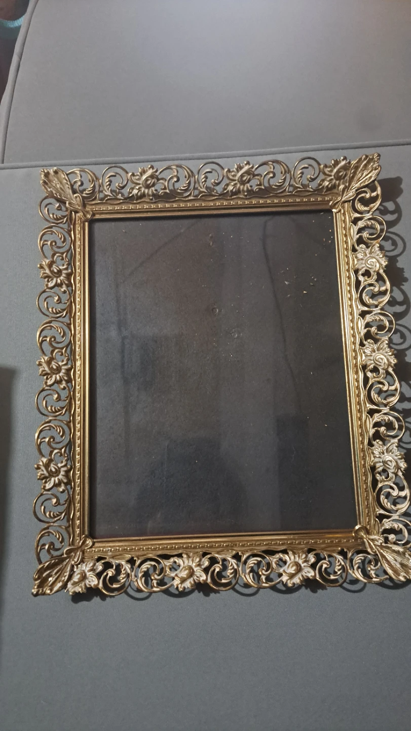 Ornate Gold Tone Metal Photo Frame