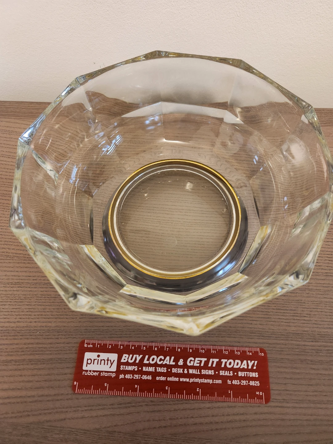 Glass Serving Bowl with Black Base - photo 2