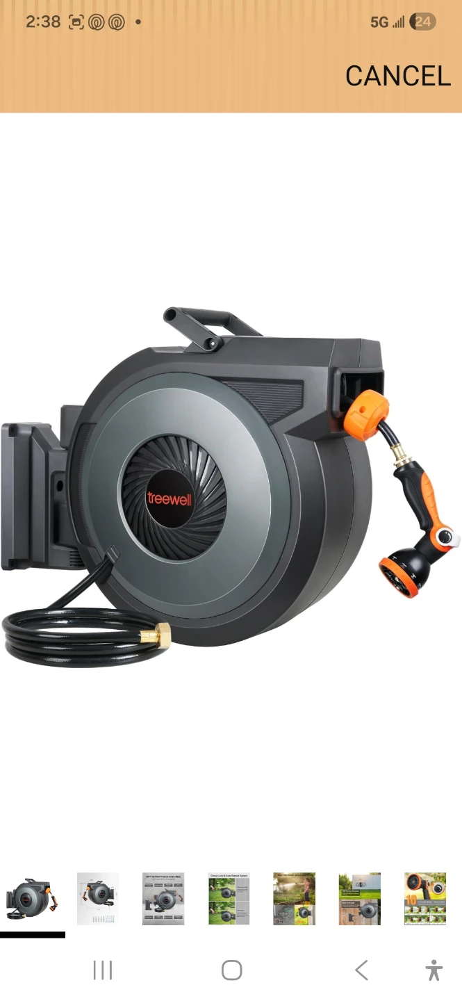 Treewell 50FT Retractable Garden Hose Reel