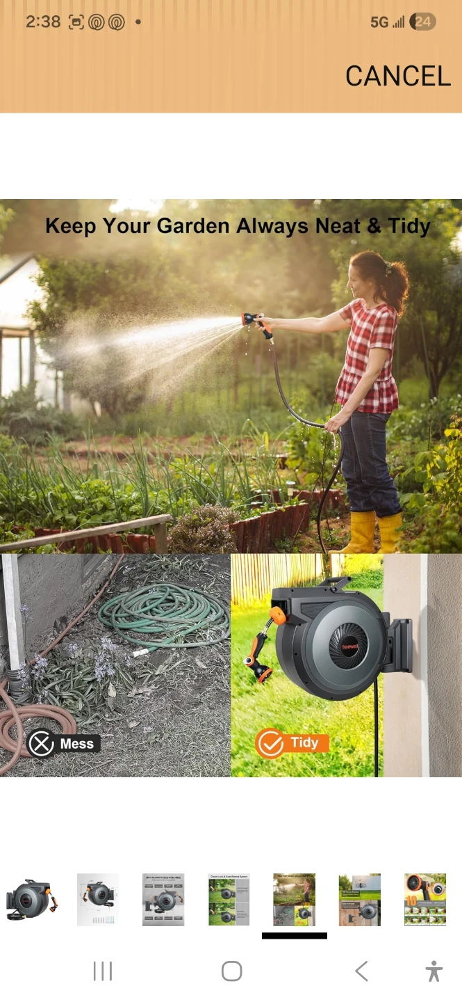 Treewell 50FT Retractable Garden Hose Reel - photo 5