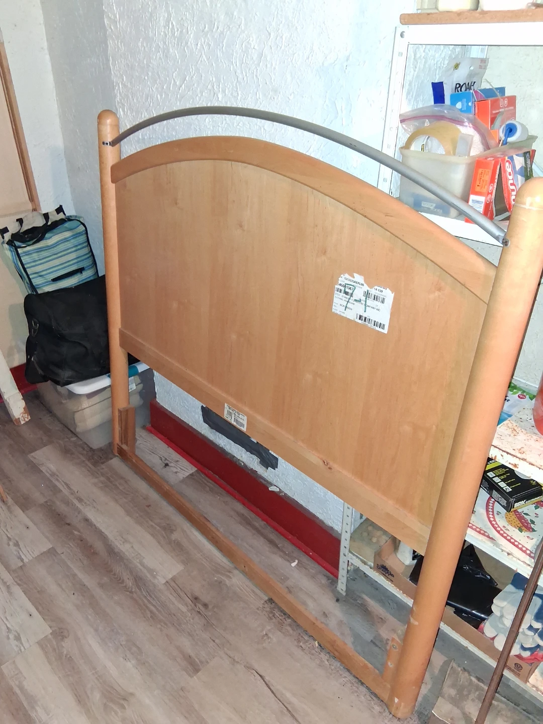 Wooden Headboard with Metal Accent