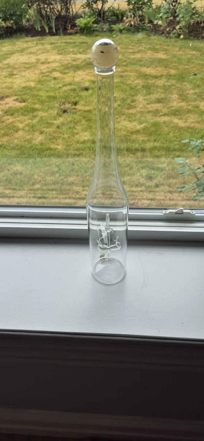 Clear Glass Decanter with Silver Ball Stopper