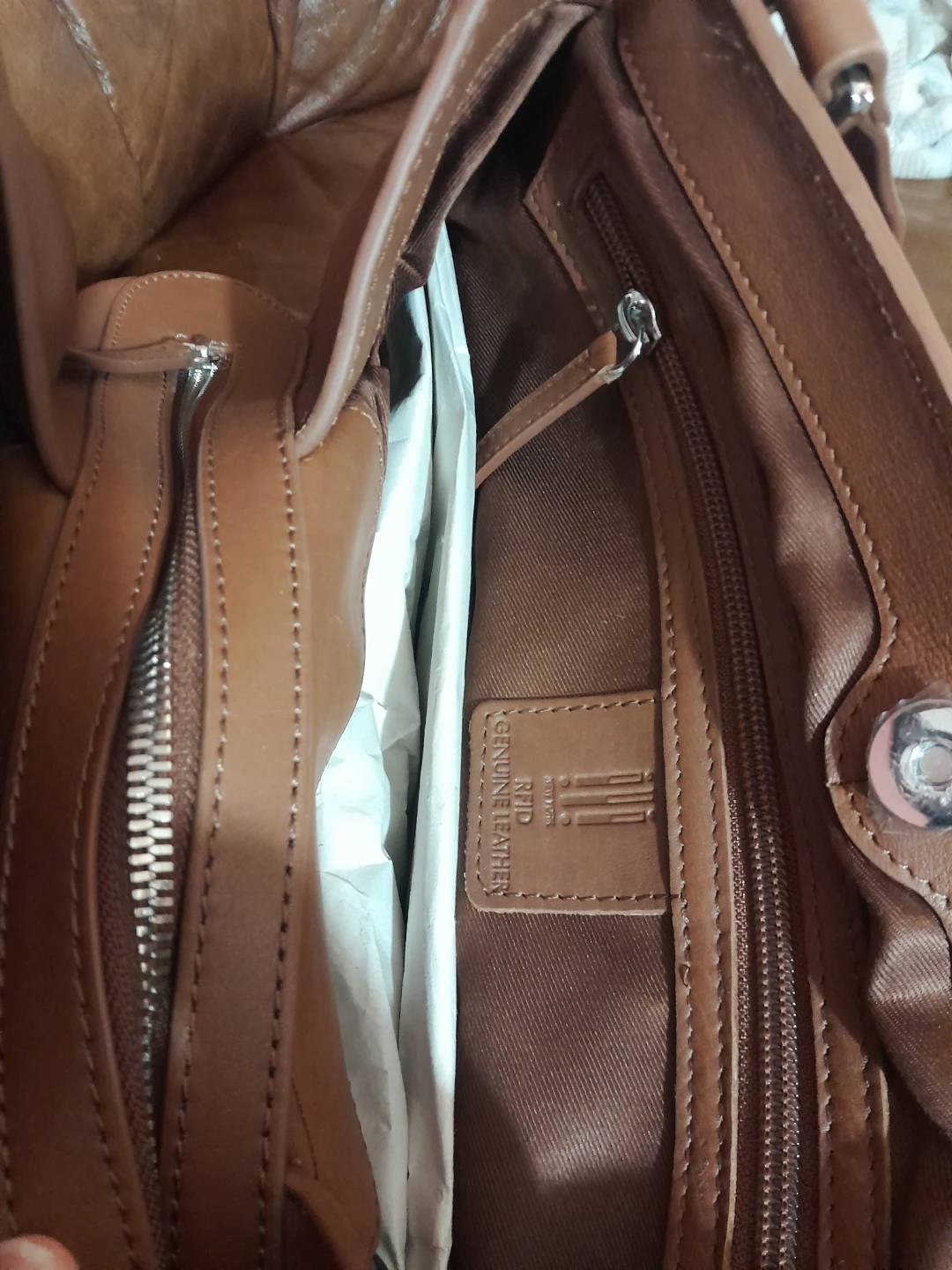I LI Brown Leather Shoulder Bag - photo 5