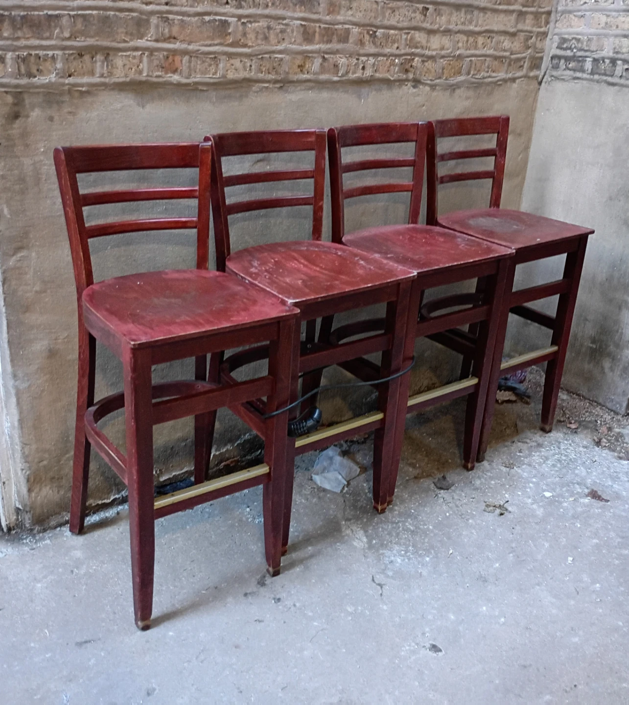 6 Solid 30" Wood Bar Stools "Old Dominion" (Needs Refinishing)