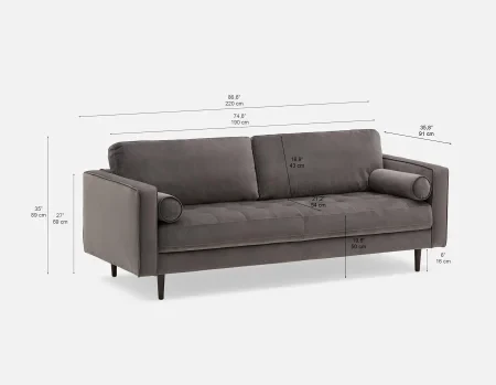 Moving Sale - 3-Seater Green Velvet Sofa - photo 3