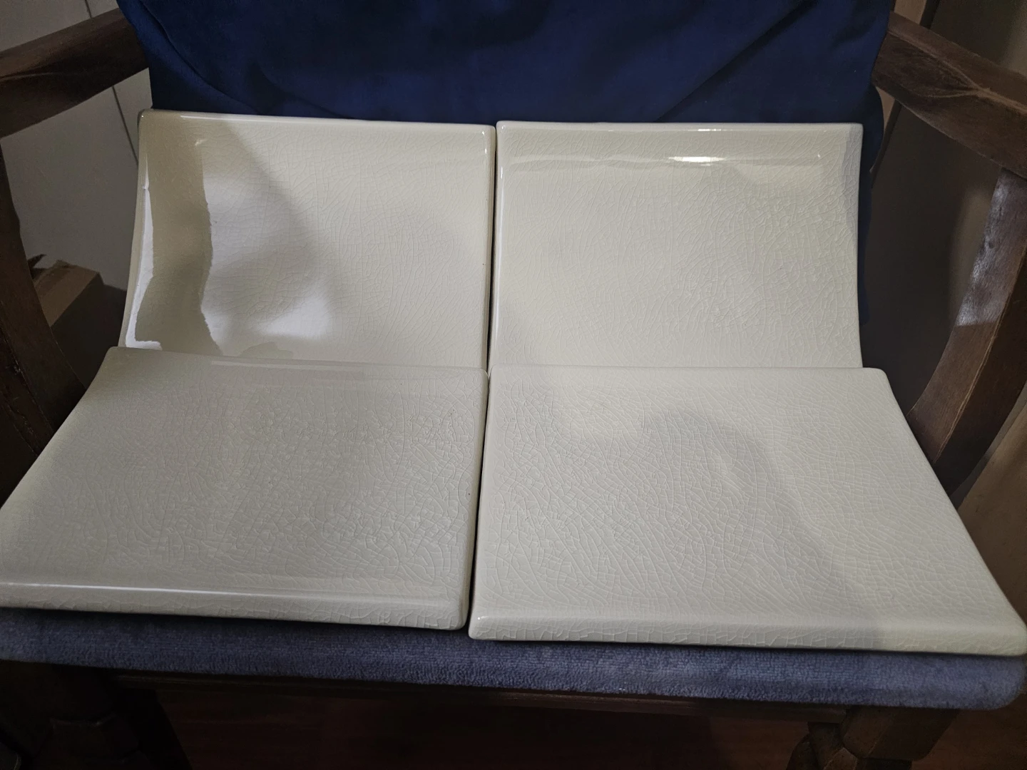 Set of 4 Cream Ceramic Tiles