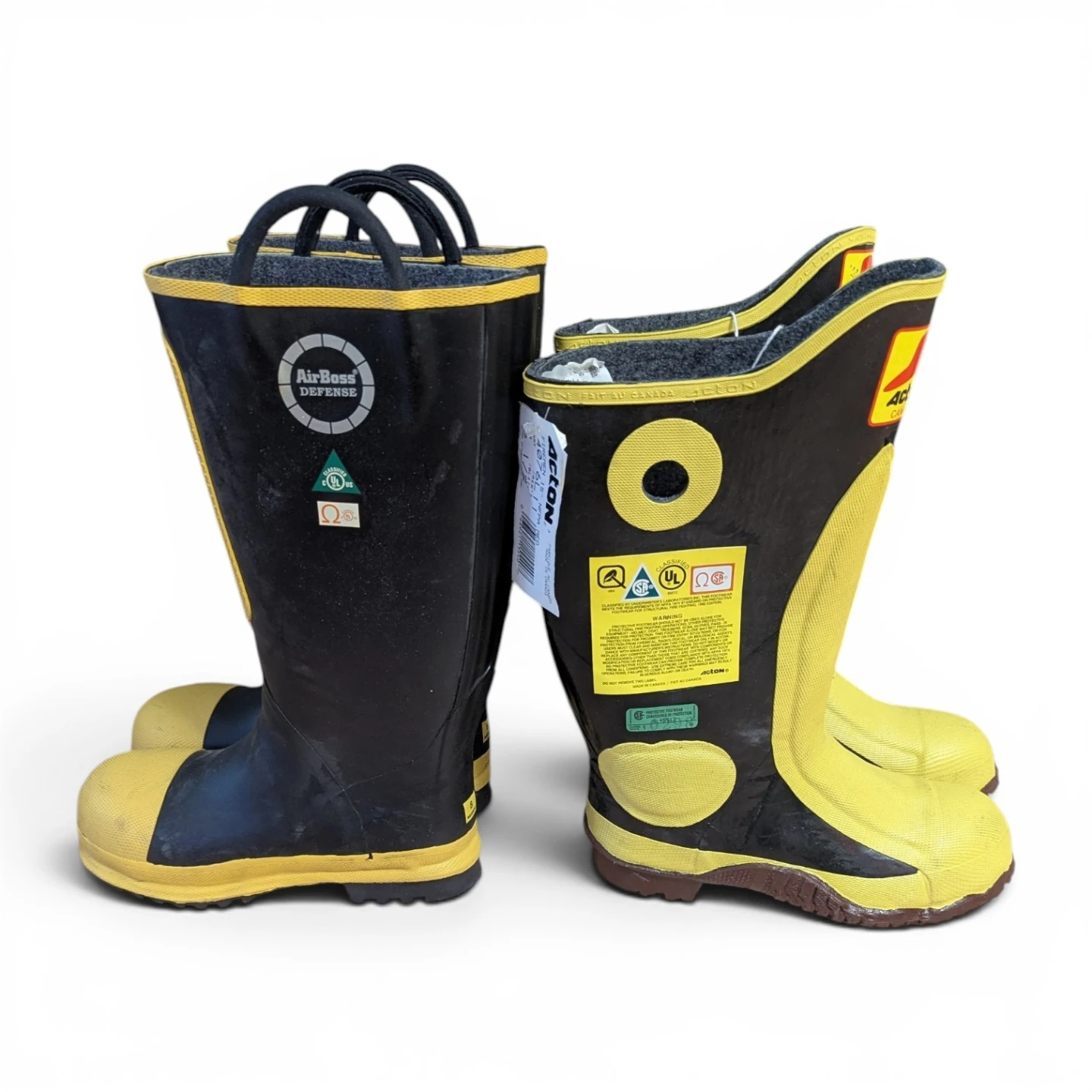 2 PAIR Durable firefighter boots. PRICE IS PER PAIR