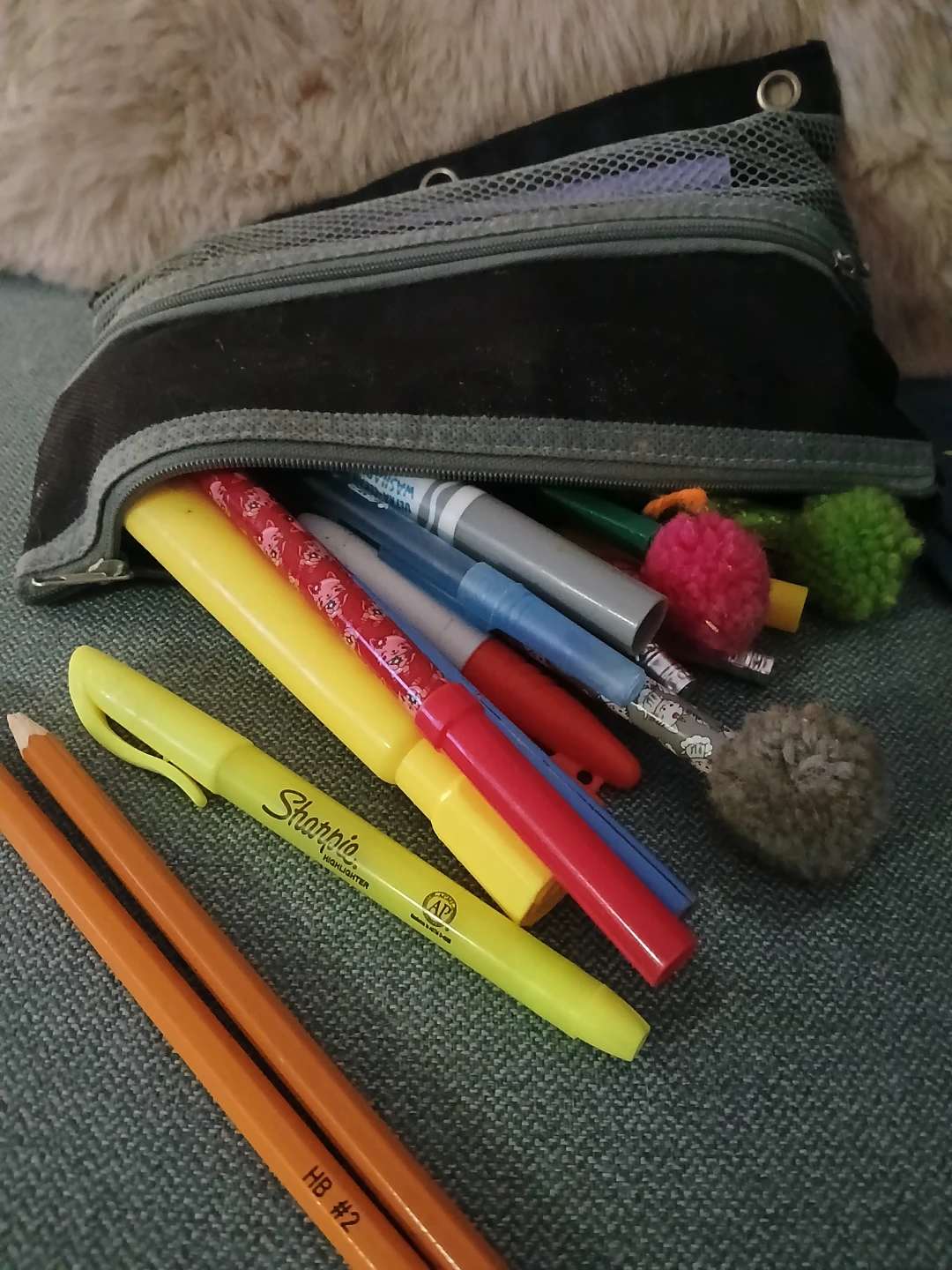 Sharpie Highlighter and Pencils