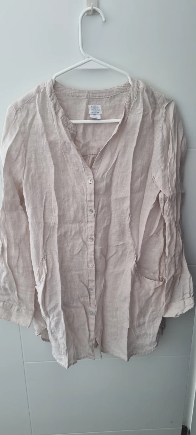 Sigrid Olsen Linen Button-Up Shirt - Size S