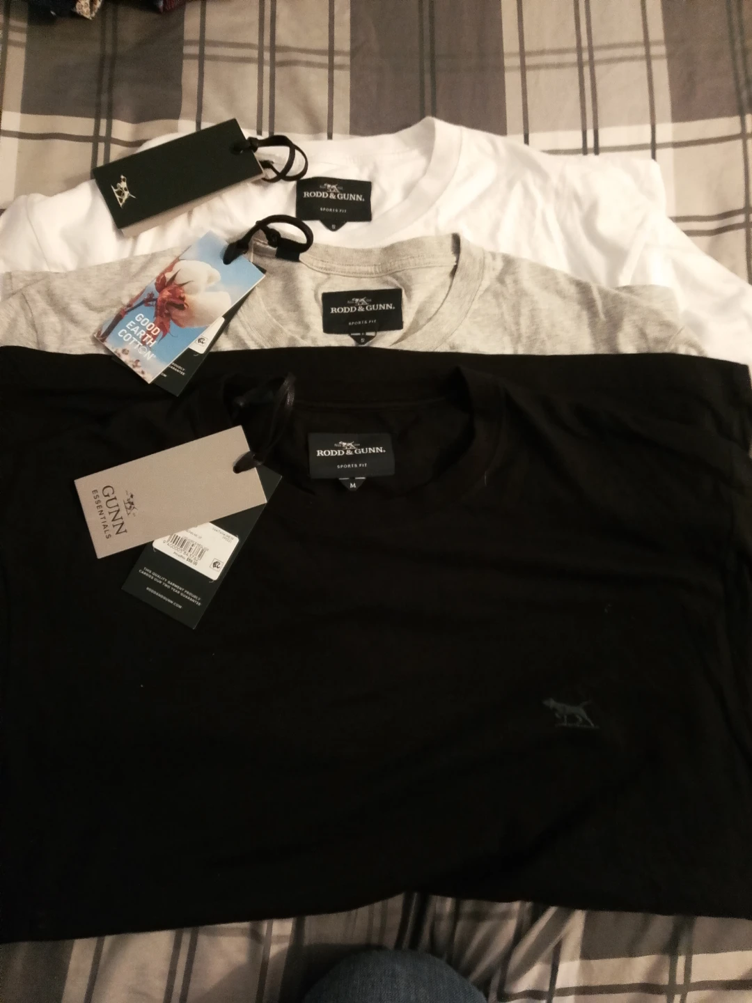 Rodd & Gunn T-Shirts - 3 Pack (White, Grey, Black) - Size M
