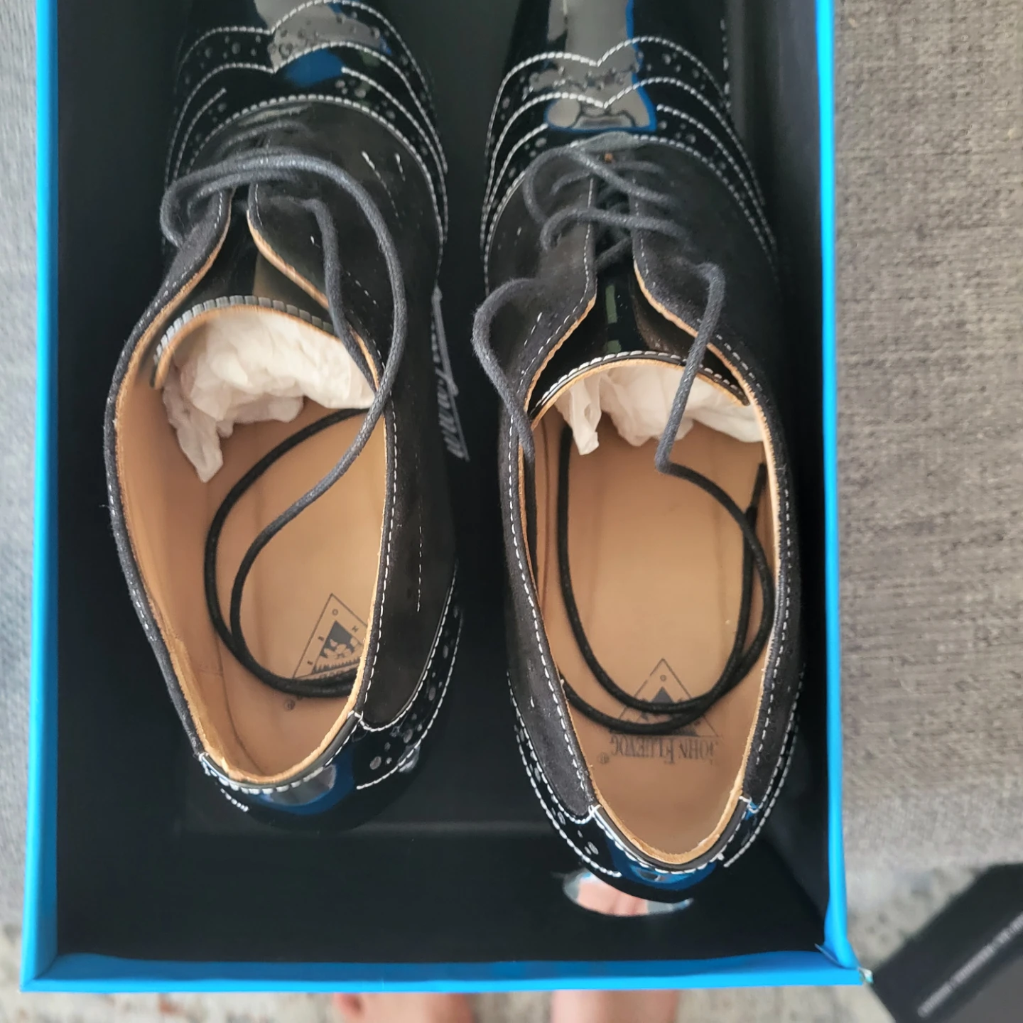 John Fluevog Nora Black Leather Wingtip Heels - photo 3