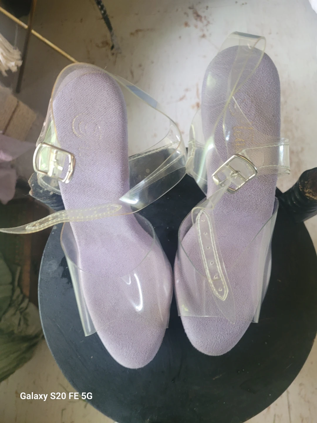 Clear Platform Heels with Glitter - photo 3