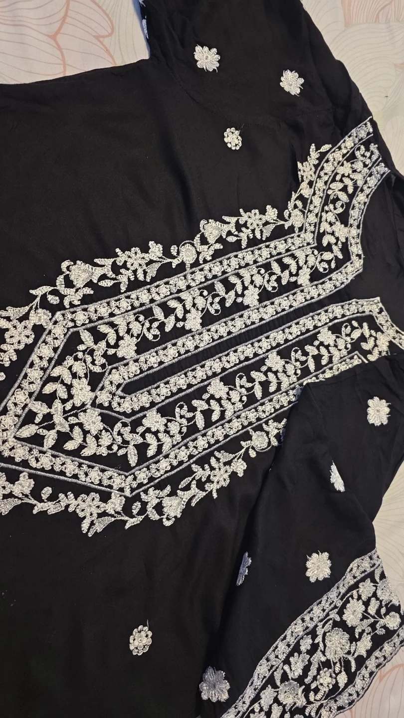 Used Blue Embroidered Kurta - Large to XL - photo 3