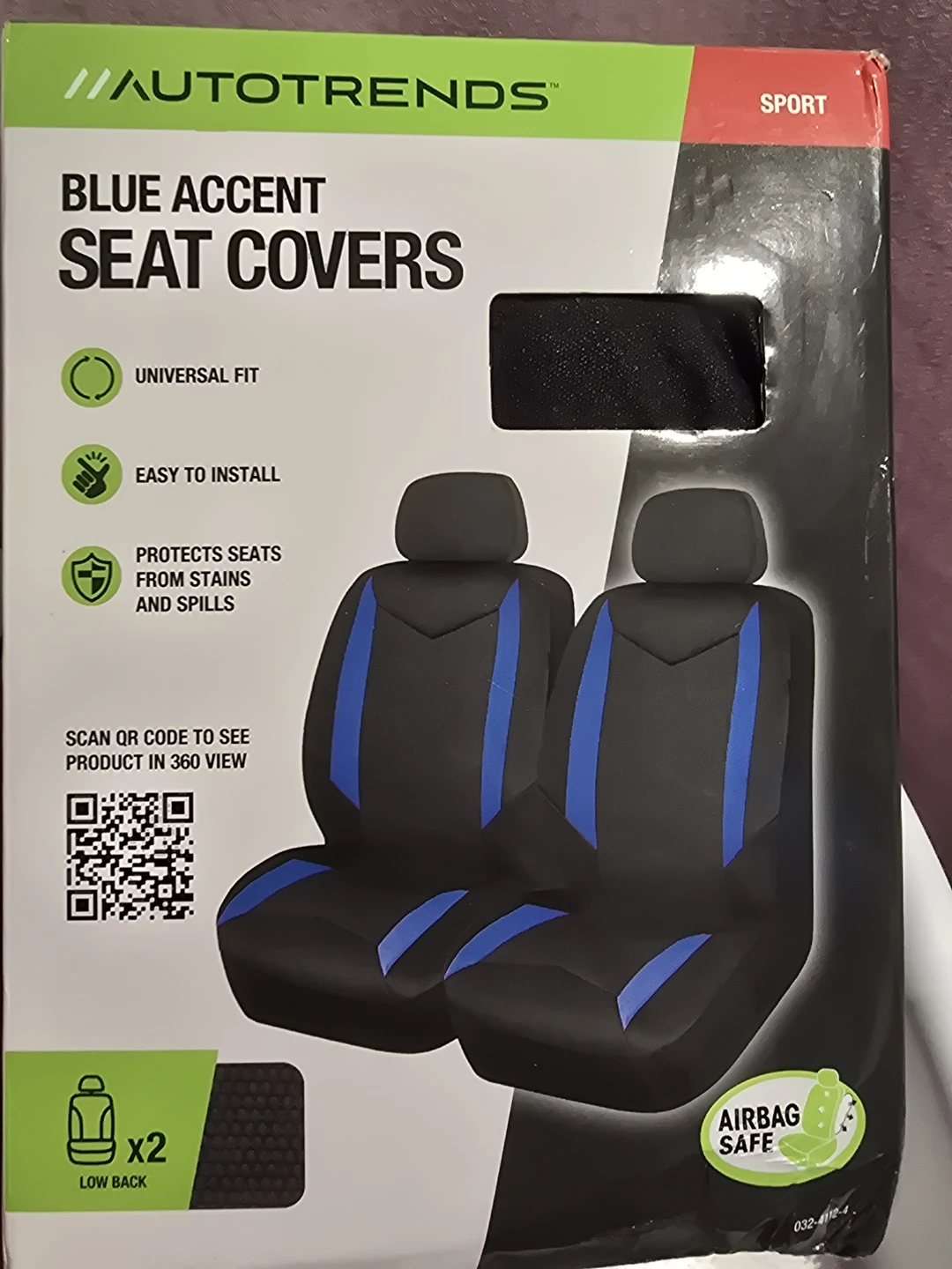 Autotrends Blue Accent Seat Covers - Universal Fit