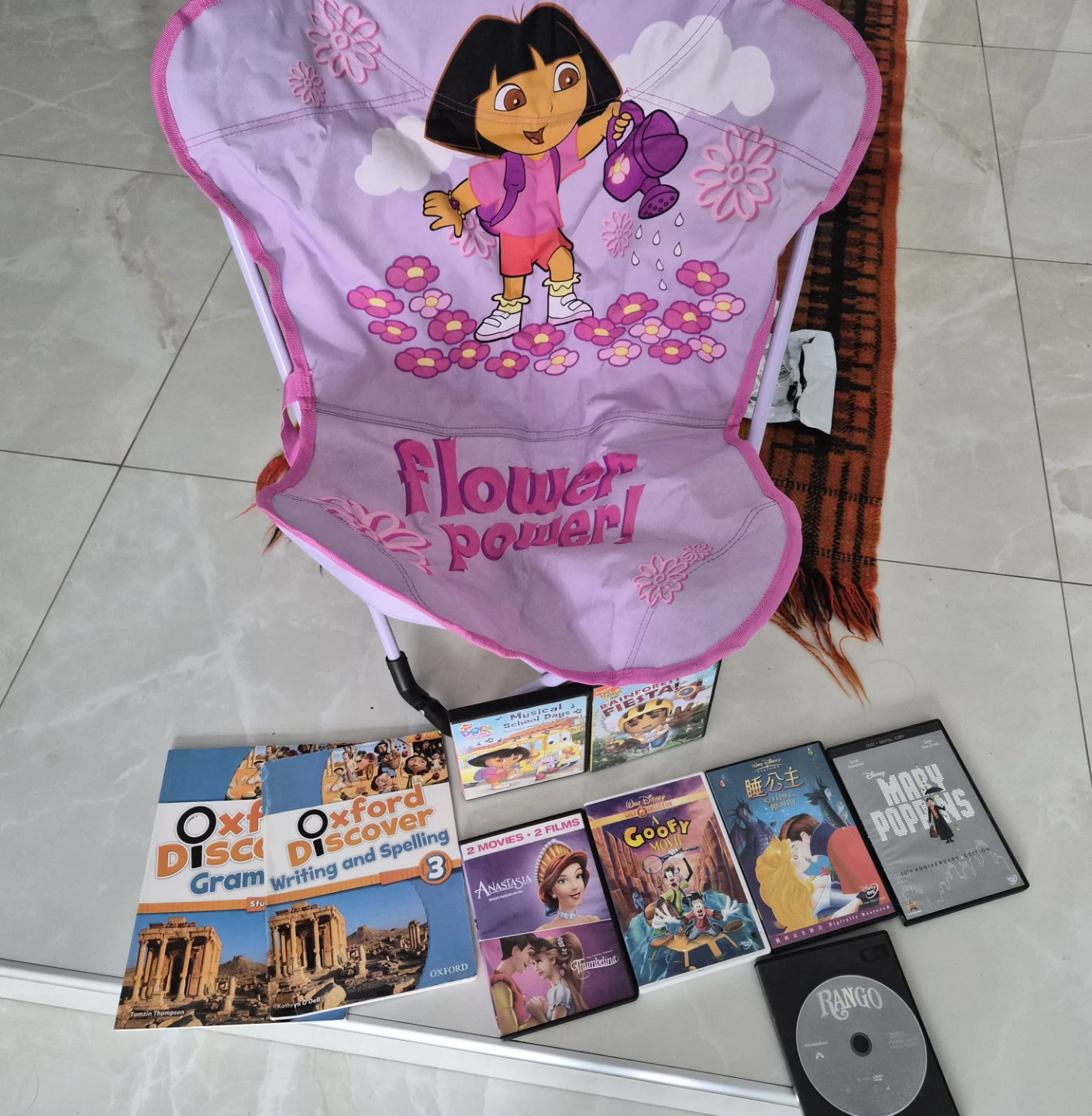 Dora the Explorer Flower Power Kid's Chair and DVDs