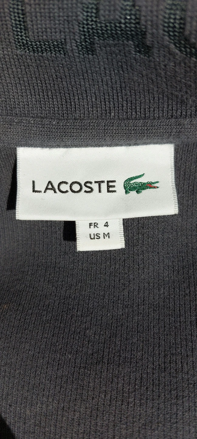 Lacoste Quarter Zip Pullover Sweatshirt - Charcoal Grey - US M