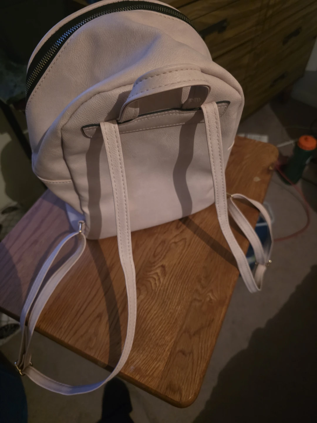 Light Pink Faux Leather Backpack - photo 2