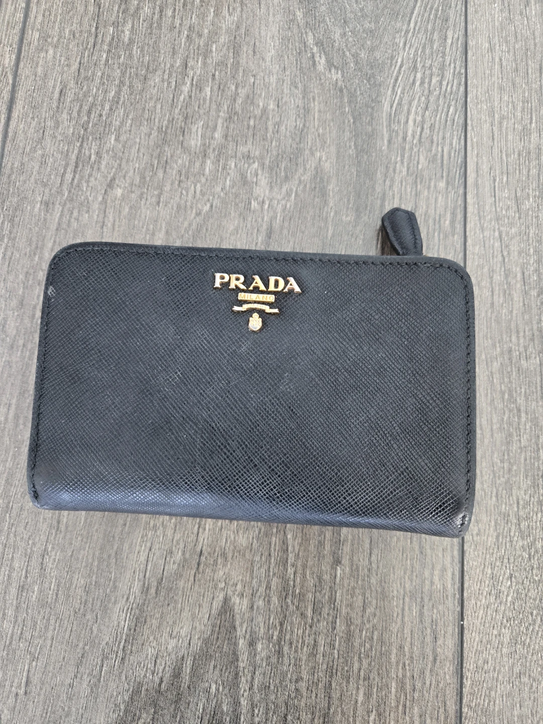 Prada Black Saffiano Leather Bi-Fold Wallet