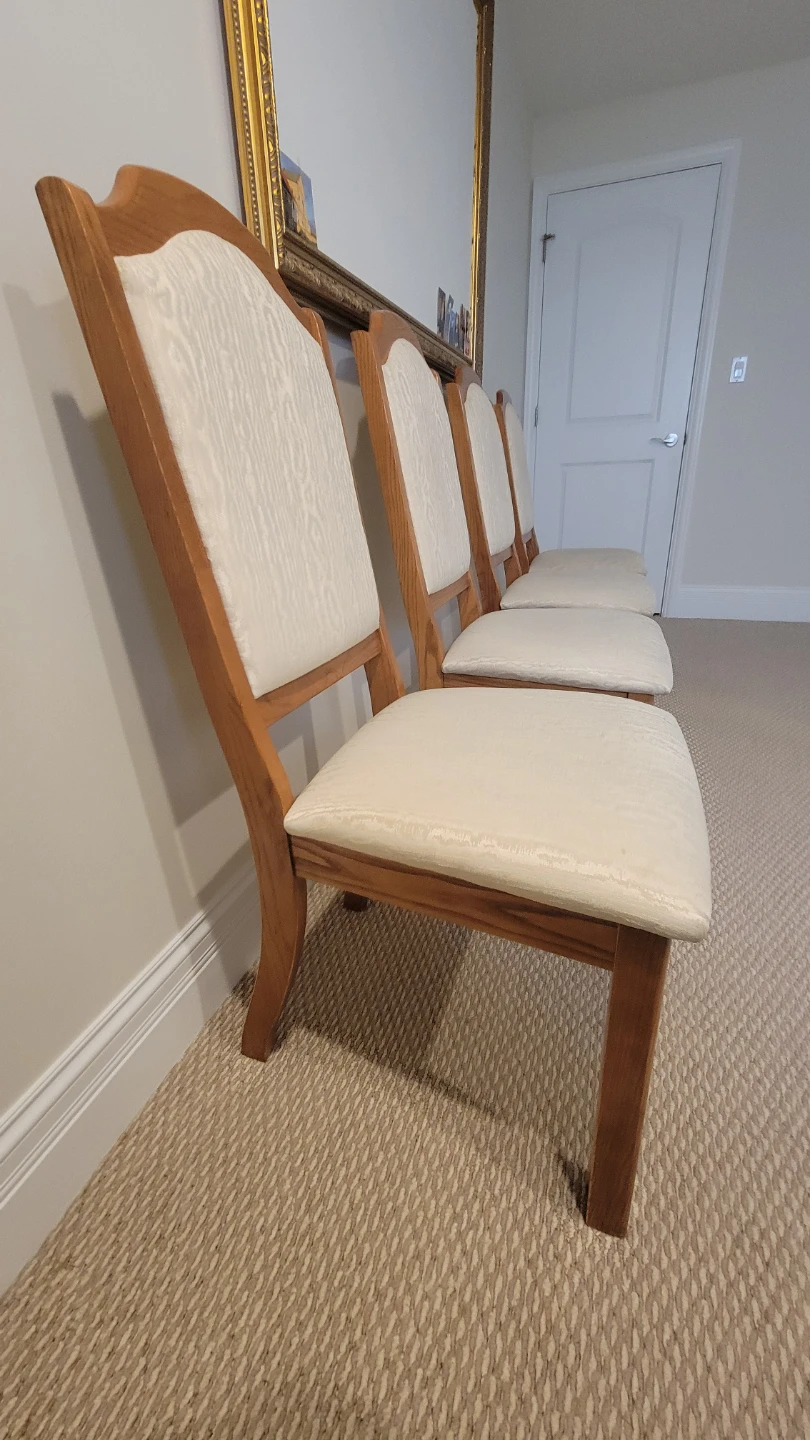 Set of 4 Wood Dining Chairs with Upholstered Seats & Backs - photo 4